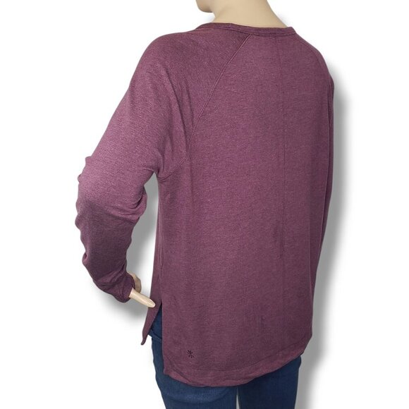 Athleta Coaster Luxe Recover Sweatshirt Womens Large‎ Red Rip Tear - Picture 8 of 12